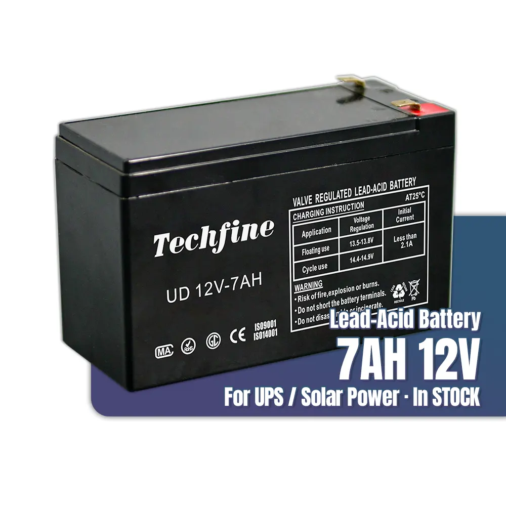 Techfine鉛蓄電池12V 7AH 9AH 12AH17AHメンテナンスなし低自己放電高効率