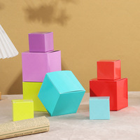Boîte en carton carrée unie DIY, épaissie, colorée, universelle, vide, pour emballage cadeau ou boîte mystère, pour les fêtes, vente en gros, en stock
