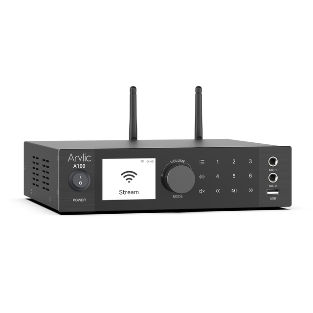 A100 100W X 2 Power Amplifier with FM 2ch Stereo Amplifier Bluetooth Wireless Streaming.
