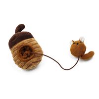 Peluche personnalisée en forme d'écureuil miniature, jouet à mâcher pour chat avec pomme de pin