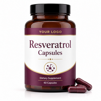 Capsules de Resvératrol Naturel et Trans-Resvératrol, Complément Alimentaire, 90 Comprimés, Marque Privée OEM pour Hommes Adultes