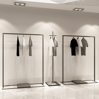 Présentoir de Magasin de Vêtements Simple en Métal Noir, Portant du Sol au Plafond, 99 Étagères pour Vêtements Homme et Femme, Modèle 26528