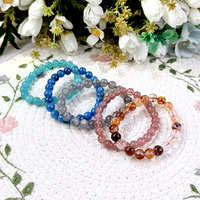 Bracelet en pierres précieuses de quartz de feu et labradorite pour la guérison, idéal comme cadeau pour le Feng Shui (vente en gros)