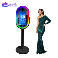 Portable DSLR Selfie Booth Anneau Lumière Machine Caméra Vidéo Miroir Photo Booth avec Flight case