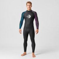 Wetsuit Freediving DIVESTAR dengan Logo Depan Custom, Neoprene 3mm Super Stretch, Kulit Halus, Bernapas, Tahan Air, Resleting Belakang