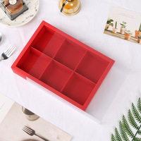 2s 4s 6s 8s Manchon Transparent Papier Cookie Biscuit Mooncake Pâtisserie Emballage Divisé Boîte Cadeau avec Grilles