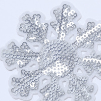Patchs brodés flocon de neige scintillant pour Noël, en feutre écologique avec sequins argentés, applique thermocollante DIY pour chapeau d'hiver et pull