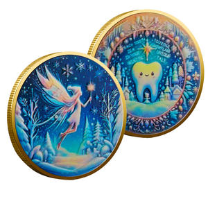 Tandenfee 3D Die-Cast verzamelmunten set met gouden & zilveren opties Sneeuwfee kunst speciale winter aandenken voor kinderen - Product Image 1