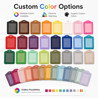 Porte-cartes d'identité en cuir PU avec logo personnalisé, blocage RFID, emplacement pour cordon, 14 couleurs, cadeau promotionnel
