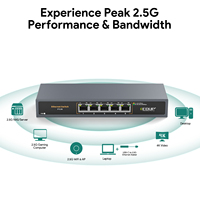 EDUP harga pabrik 5-Port 2.5Gbps 2.5GbE 2.5 Gigabit Ethernet POE Switch 100/1000/2500Mbps sakelar jaringan Ethernet industri