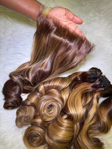 Parrucche di capelli umani grezzi non trattati, biondo 613, ricci birmani, onda da spiaggia, onda profonda, onda d'acqua, ricci sciolti, ricci afro, ricci crespi - Product Image 1