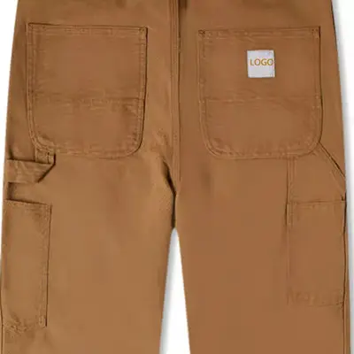 Calça jeans cargo para homens, calça jeans de carpinteiro com dupla face no joelho do tipo cargo para homens