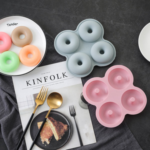 Moldes de silicona 3D antiadherentes de 4 cavidades para pasteles, bandeja de herramientas para hornear DIY de grado alimenticio, molde de herramientas de cocina hecho a mano para Donut y pastel - Product Image 4