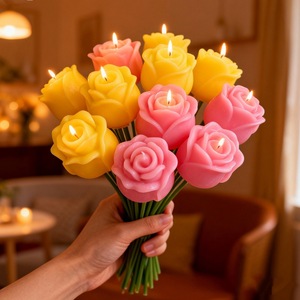 Rose Shaped <b>Candle</b> <b>Mold</b> Silicone For DIY <b>Candle</b> Making Valentine'S Day Decor Customizable Floral Cake Decoration <b>Mold</b> - Product Image 2