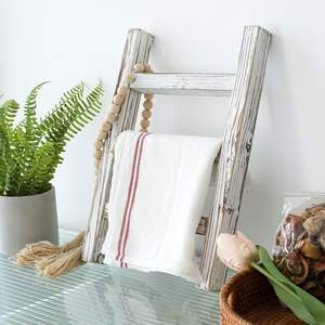 Scaletta per <span class=keywords><strong>strofinacci</strong></span> in legno, Mini scaletta <span class=keywords><strong>porta</strong></span> asciugamani espositore, portasciugamani rustici per tè, adatto per l'arredamento del bagno di campagna - Product Image 3