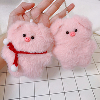 Porte-clés en peluche tête de cochon couineur, mini-breloque mignonne style princesse de grande valeur, logo personnalisé gratuit