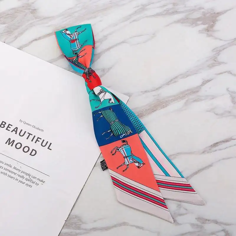 Venta al por mayor personalizar barato impreso de la moda de las mujeres la corbata bolsa de mango pañuelos de seda