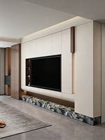 Meuble TV en aluminium certifié CE avec surface ignifuge et finition hautement résistante aux intempéries pour villa, appartement, hôtel