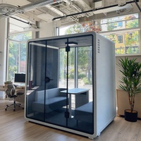 Cabine acoustique insonorisée de style moderne, cadre en aluminium, pod privé de bureau pour les réunions, pour une utilisation en intérieur dans les bureaux, les écoles
