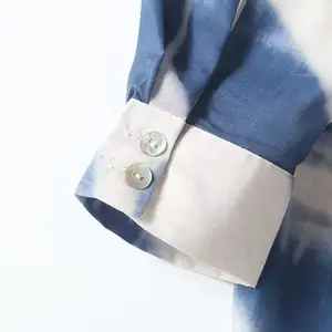 Otoño moda Polo Puff estampado personalizado manga larga suelta Sexy Top camisa para mujer