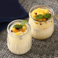 Vente en gros de pots en verre pour pudding de 100 ml et 150 ml, mini pots en verre pour lait, yaourt, confiture