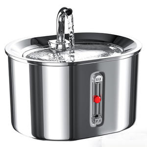 Fontaine à eau pour animaux de compagnie en acier inoxydable Ly-001, fontaine à eau automatique pour chien et chat en acier 304, distributeur d'eau électrique de bureau, argent - Product Image 1