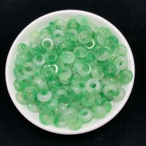Perles rondes vertes dégradées certifiées NGTC Zhenzhen, 10 mm, pièces détachées, accessoires de bijoux DIY, boucles d'oreilles, jade en gros - Product Image 2