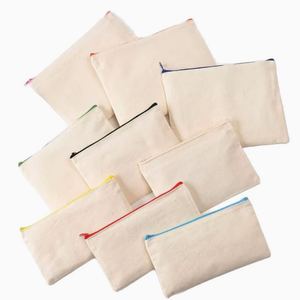 Canvas Cosmetic Storage <b>Bag</b> Canvas Pencil <b>Bag</b> Zipper Closure Fabric Pen Case for <b>Schools</b> Offices Simple Style Advertising Logo - Product Image 4