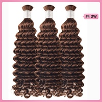 Lot de 100g de Cheveux Humains à Tresser en Gros, Cheveux Humains Bouclés Ondulés Effet Mouillé pour Tresses Sans Trame, Extensions de Cheveux pour Tresses Bohèmes