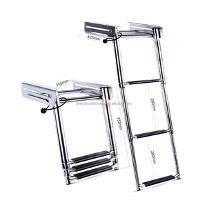 2 3 4-traps telescopische ladder voor boten, zware uitvoering, 316 roestvrij staal, 600lb draagvermogen, met schuifmontage. - Product Image 4