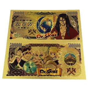 5 Lembar Uang Kertas Karakter Kartun Anime Jepang Berlapis Plastik Berlapis Emas Koleksi Peringatan - Product Image 6