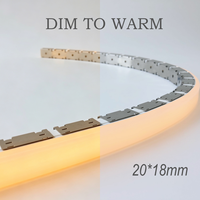 Ruban LED néon flexible Ra95 à éclairage latéral 3 côtés, DC24V, gradation couleur chaude, alimentation directe usine, étanche IP68, gradation PWM pour extérieur/salle de lecture