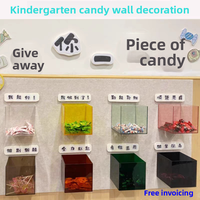 Boîte murale en acrylique pour bonbons, mur d'entreprise et d'ambiance, rangement mural avec design couleur, vente chaude en usine