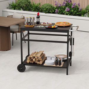 Barbecue Food Cart CC01-033 Rolling Portable <b>Smokeless</b> Detachable Rust Proof Outdoor <b>BBQ</b> Accessory - Product Image 1