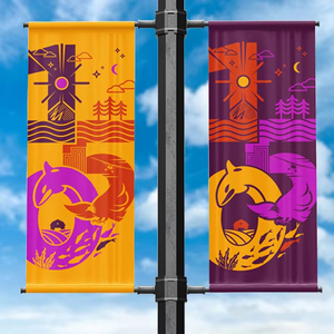 Custom Double Sided Display Sign for Street <b>Light</b> <b>Pole</b> Promotional Flag & Banner - Product Image 3