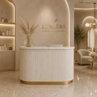 Comptoir de réception élégant et minimaliste en relief pour salon de beauté, spa, clinique, boutique de luxe, mobilier de magasin