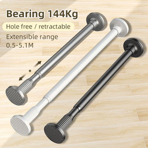 Tringle de douche extensible non perforée pour <span class=keywords><strong>baignoire</strong></span>, tringle à <span class=keywords><strong>rideau</strong></span> télescopique en acier inoxydable pour balcon et chambre, sans rouille - Product Image 2