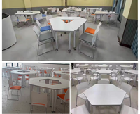 GUANGWEI Bureau trapézoïdal moderne et durable pour l'école, la classe et le bureau Matériau MDF