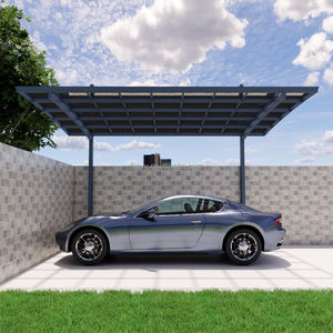 Kanopi Mobil Lipat Atap Datar dari Paduan Aluminium - Rangka Berlapis Bubuk Tahan Lama & Tahan Air & Layar Berlapis UV, Tempat Berteduh Mobil Tunggal Portabel - Product Image 1