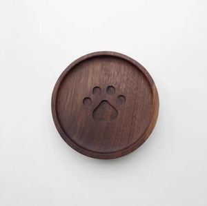 Sous-verres en bois résistants à la chaleur, motif petite patte d'ours, pour verres à vin, tasses et mugs, vente en gros pour thé et café - Product Image 4