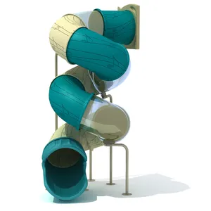 Super curved tube slide children outdoor playground weather resistant non-slip pedal Children plastic slide