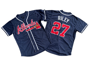 Maillot de baseball personnalisé Atlanta Alternate 2026 grande taille - Bleu, protection UV, séchage rapide, logo brodé, uniforme cousu - Product Image 5