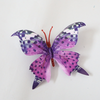 Mini papillons en soie colorés, vente chaude, pour décoration murale de mariage ou de Saint-Valentin, artificiels, en gros