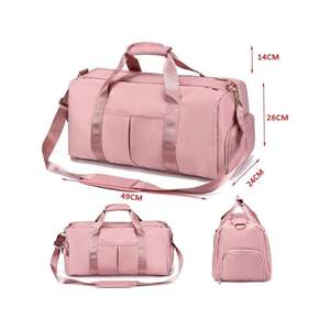 Borsa da ginnastica sportiva per uomo e donna con chiusura a cerniera borsa da viaggio con tasca impermeabile e scomparto per scarpe - Product Image 1