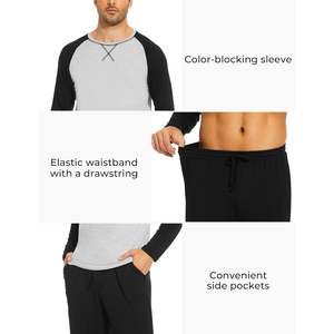 Custom <b>Men's</b> Tencel Modal <b>Men's</b> Pajama Set Long Sleeve 2 Piece Bamboo Viscose Lounge Wear with Pockets - Product Image 4