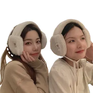 High quality wholesale custom cheap winter warmers earmuffs plush bear ear muffs