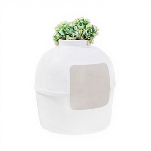Litière pour chat en plastique 2021, carrée, 100L, désodorisée, grande capacité, système d'apprentissage <span class=keywords><strong>de</strong></span> la propreté avec <span class=keywords><strong>pot</strong></span> <span class=keywords><strong>de</strong></span> fleurs et plantes - Product Image 3