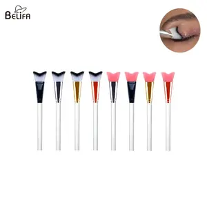 Eyeshadow makeup removing cleaning spoolie brush acrylic curved swoop eyelash extension lash cleansing brush