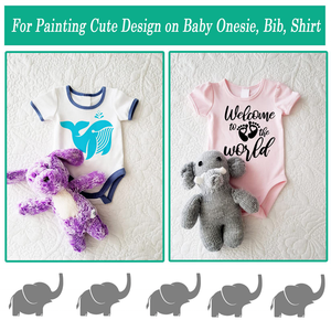 Pochoirs mignons de douche de bébé pour peindre sur des sacs de chemises en <span class=keywords><strong>tissu</strong></span> Petits modèles de dessin sur le thème des animaux - Product Image 3