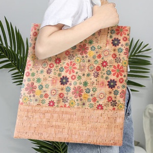 Eco Friendly New Style Cork Fabric <b>Handbag</b> Women Tote Bags With Custom Printed Logo - Product Image 2